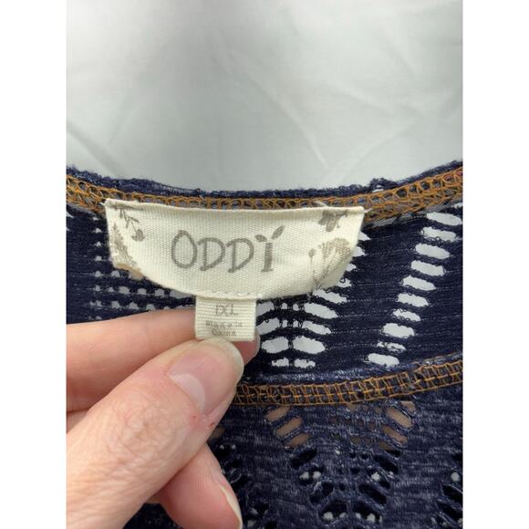 Oddy 1XL women’s blue Boho style top - Picture 7 of 11